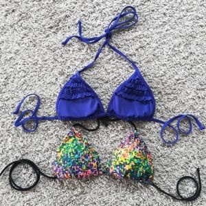 Bundle Bikini Tops Frill Rainbow Triangle